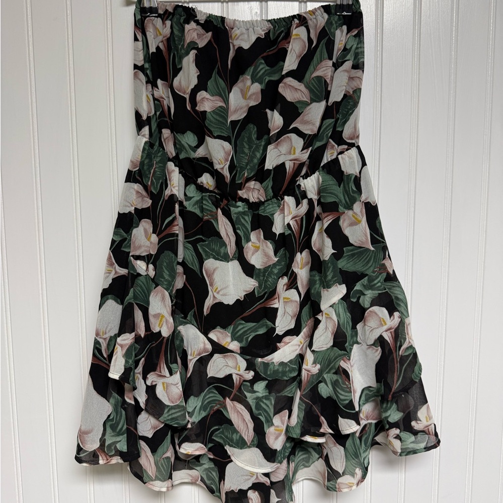 Floral Strapless Romper Dress
